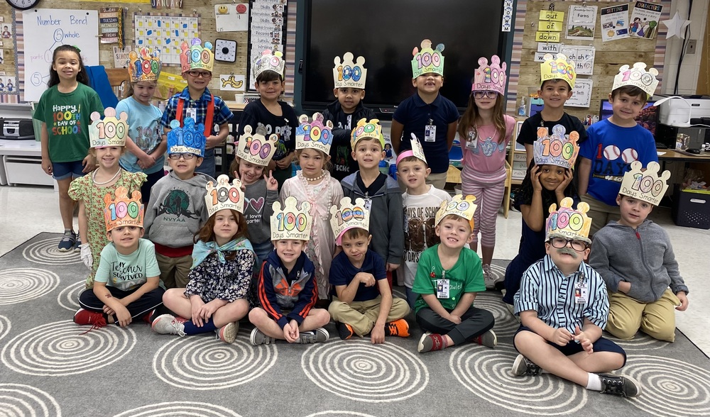 Happy 100th Day of school from Mrs. Jill’s kindergarteners!