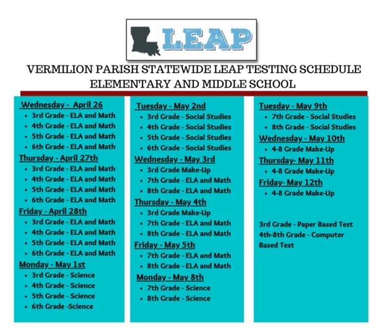 2023 Testing Dates