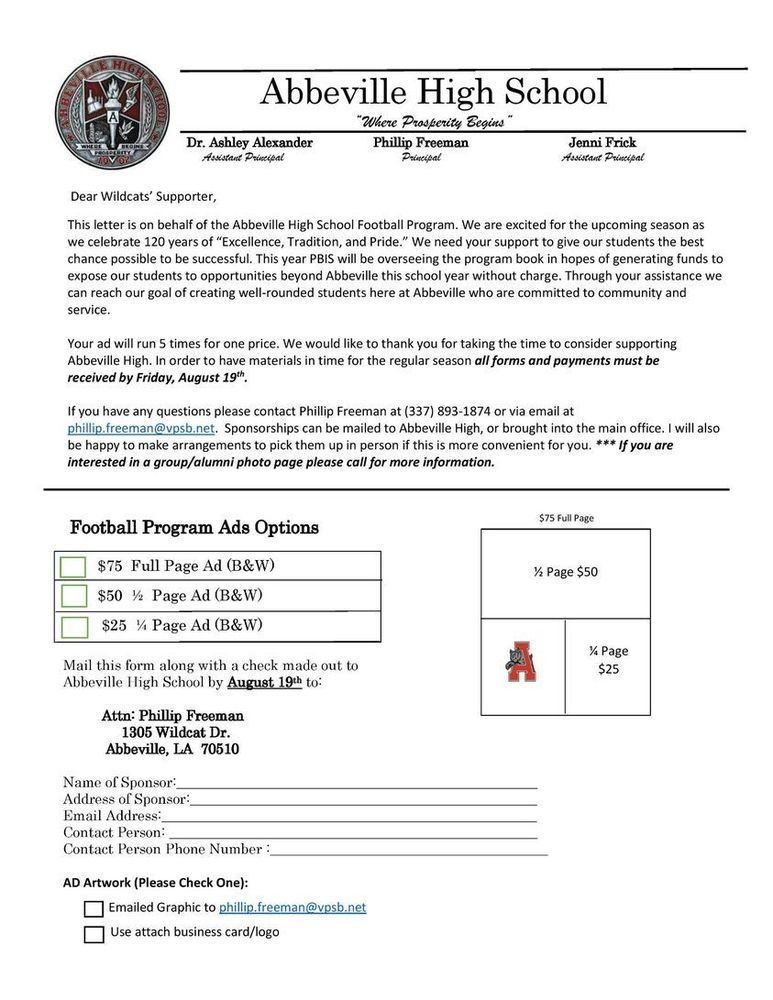 Football order form