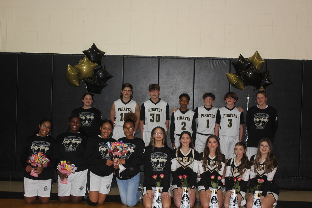 8th Grade Basketball Players and Cheerleaders