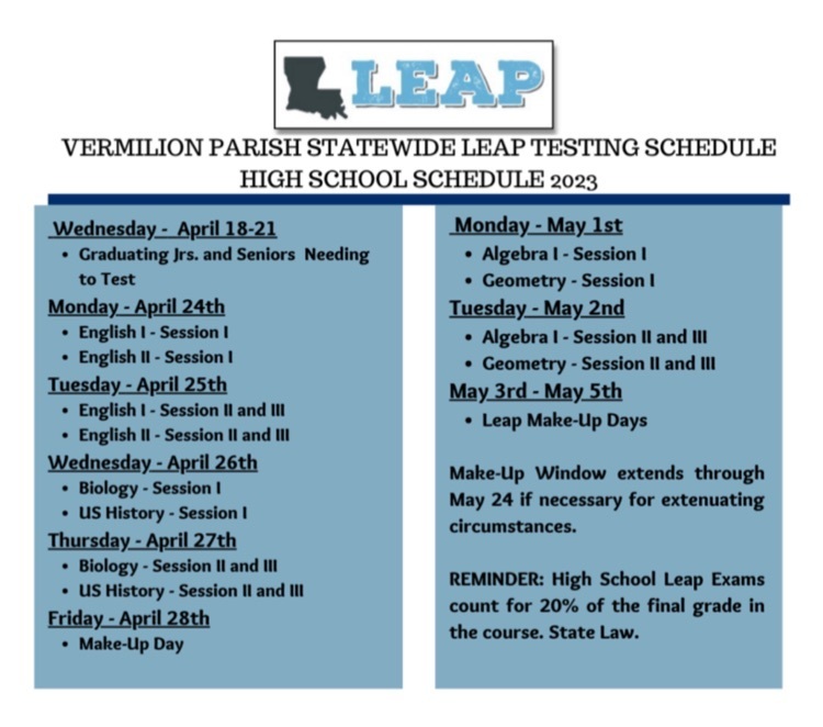 2023 Testing Dates