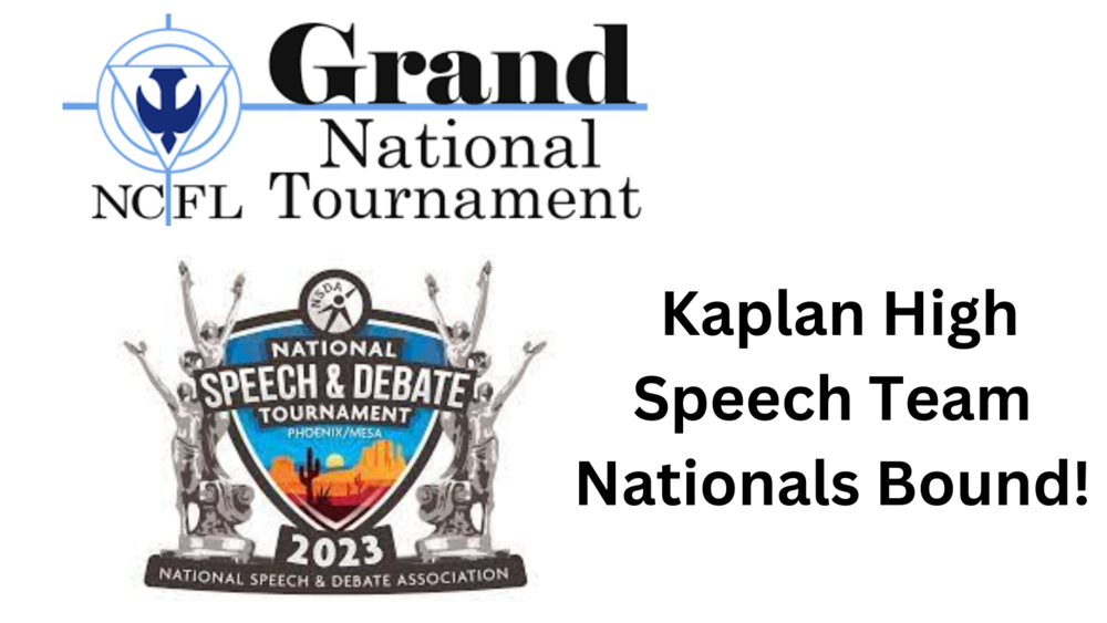 Kaplan High Speech Team Nationals Bound! Kaplan High School