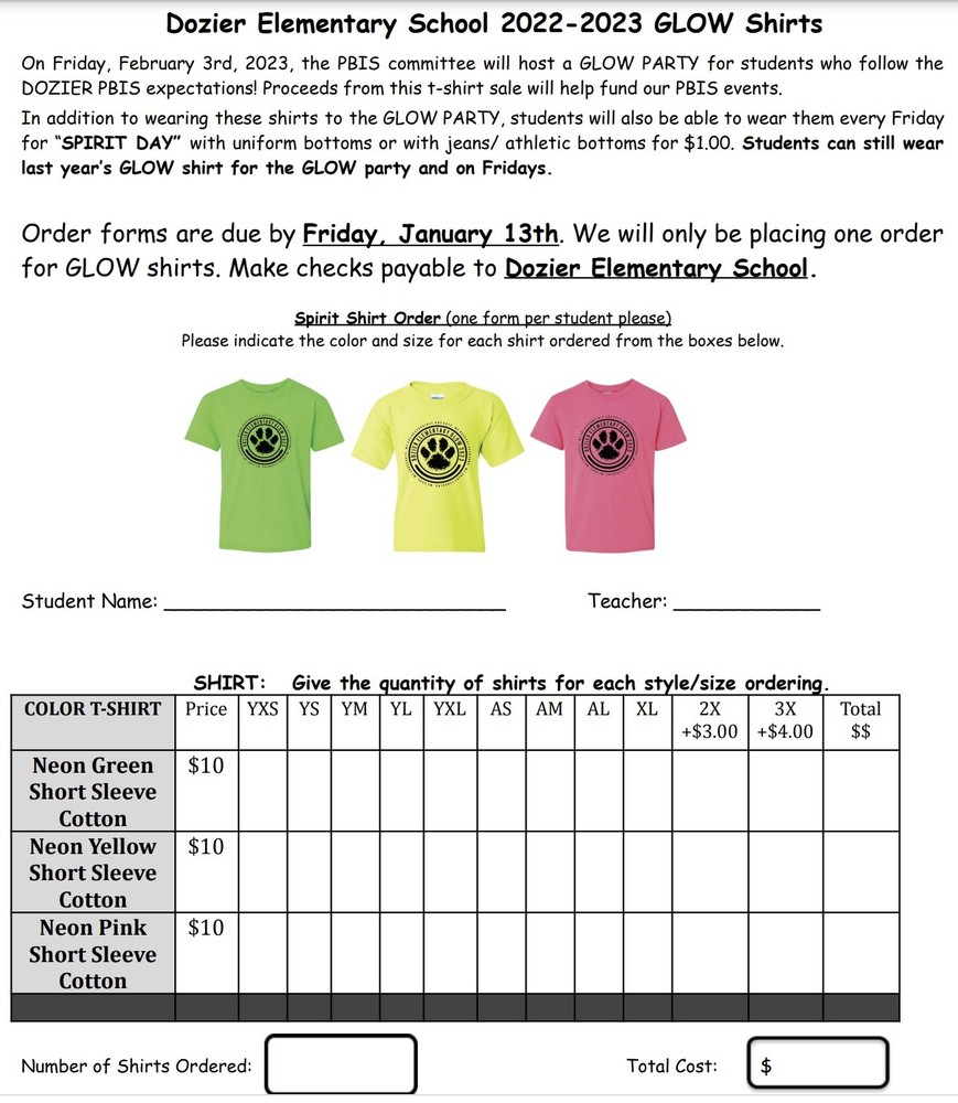Glow Shirt Forms