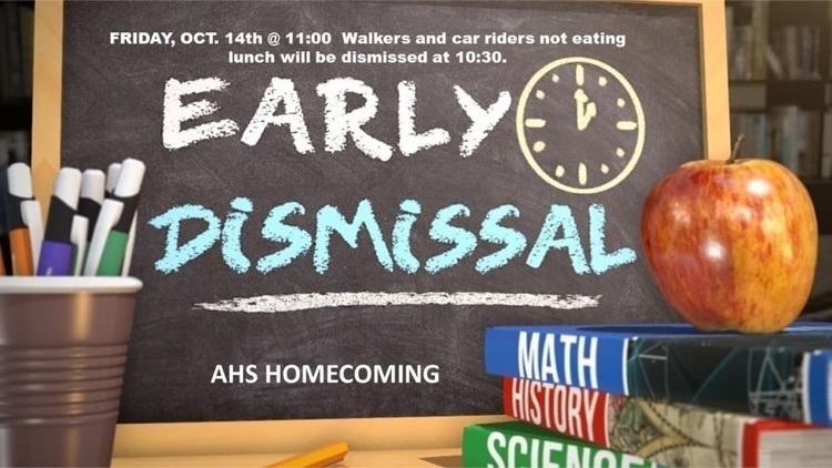 Early Dismissal: Friday, October 14th