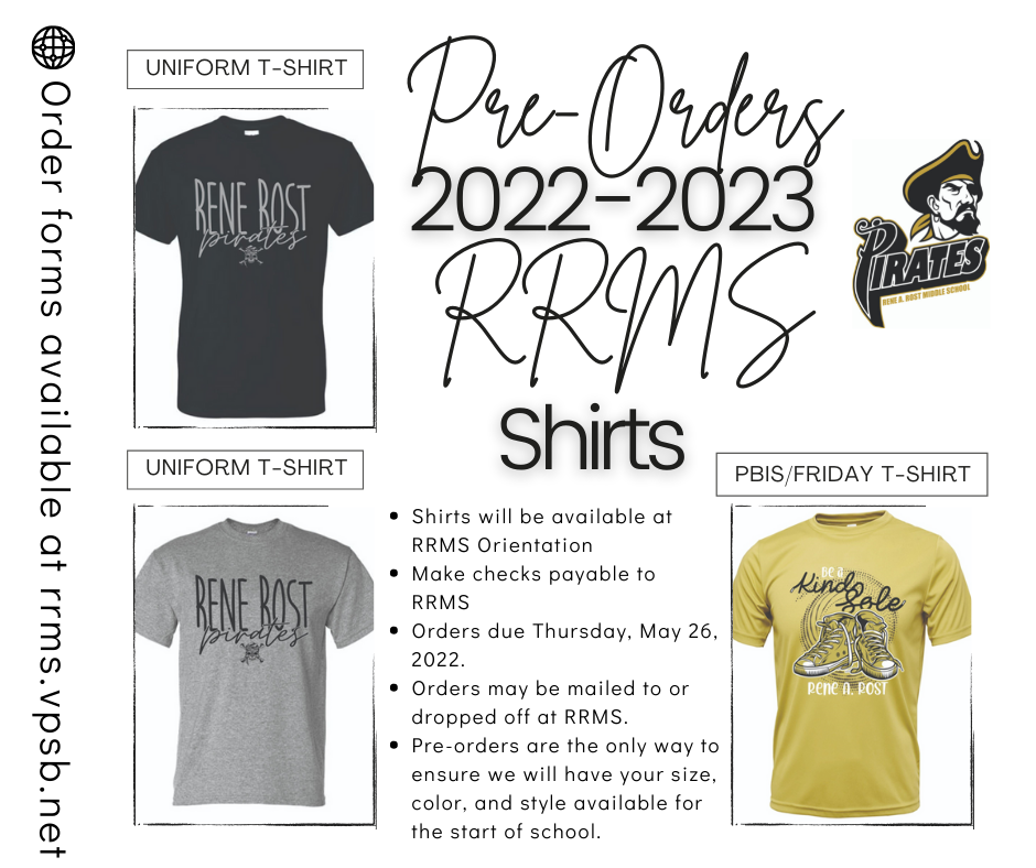 RRMS 2022-2023 Shirt Pre-Order