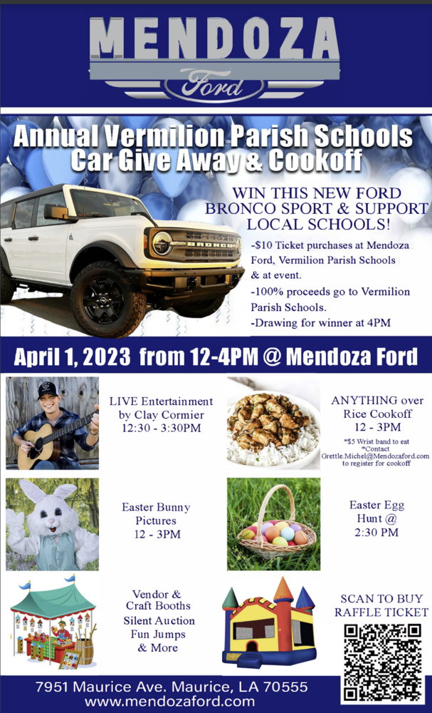 ​Mendoza Vermilion Parish Car Give Away and Cookoff 