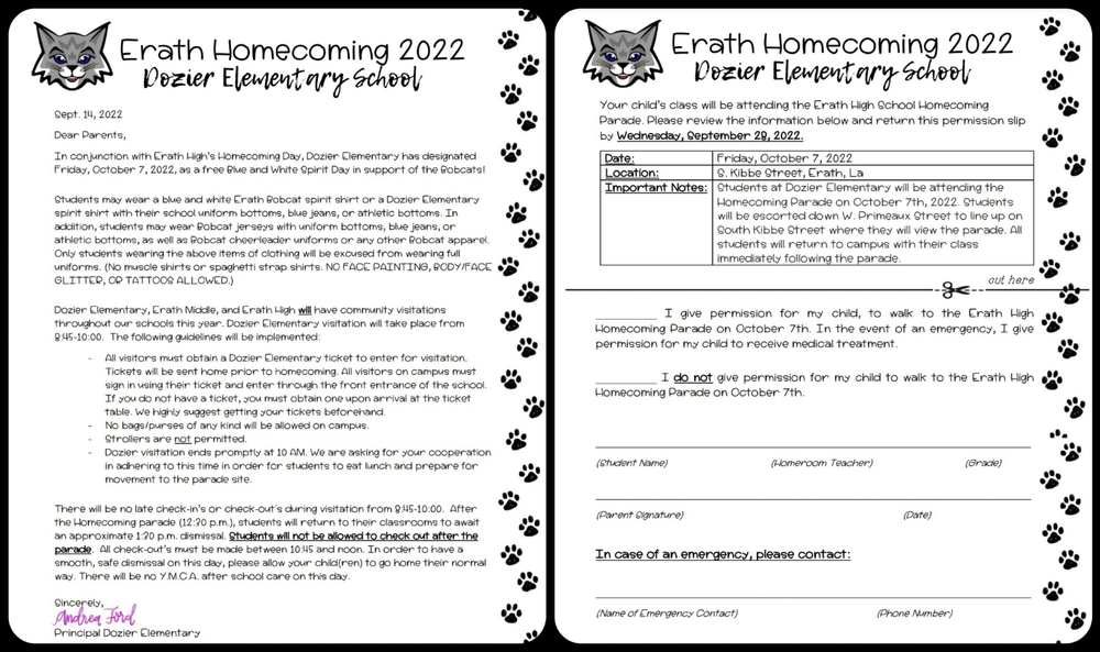 ​2022 Dozier Elementary Homecoming News!