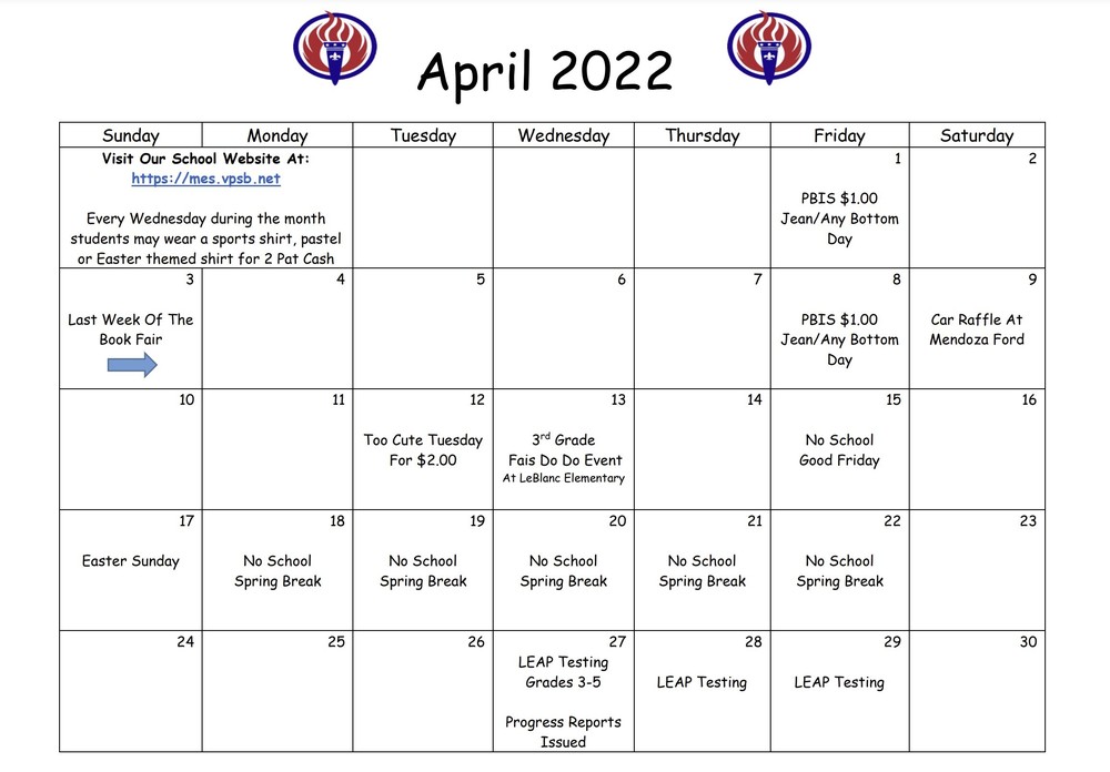 April Dates 2022