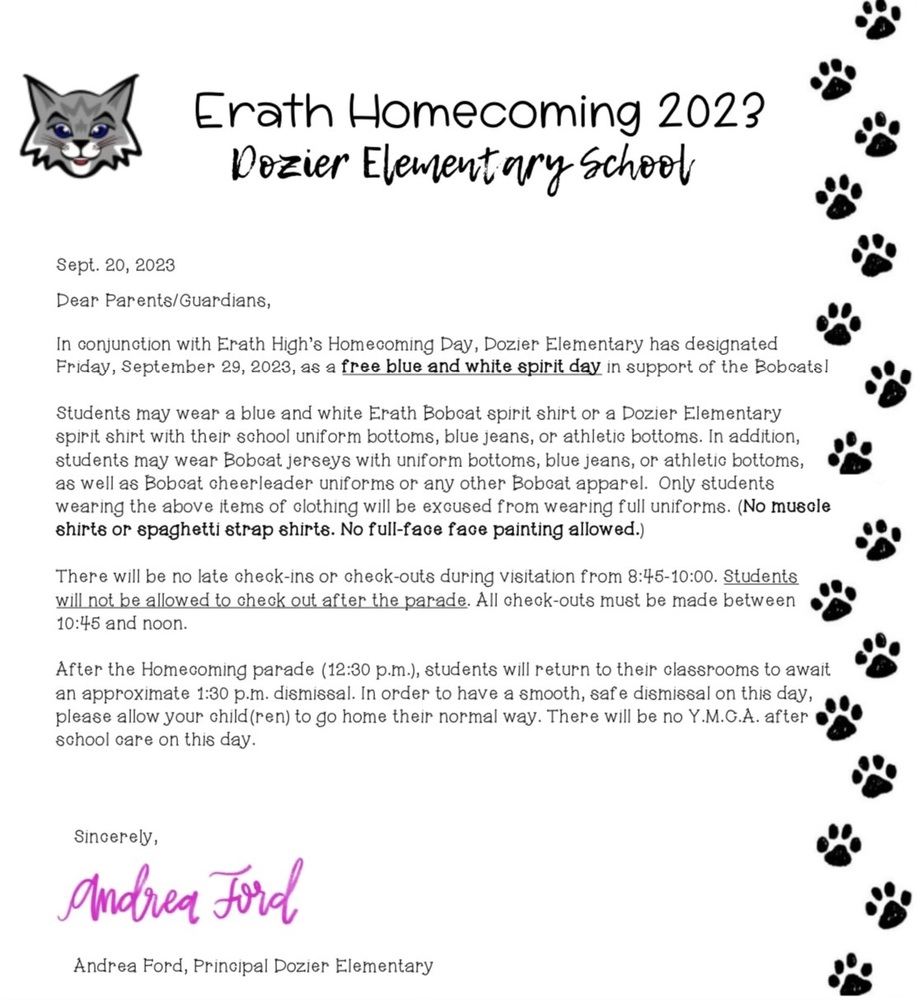 Homecoming Letter 2023 
