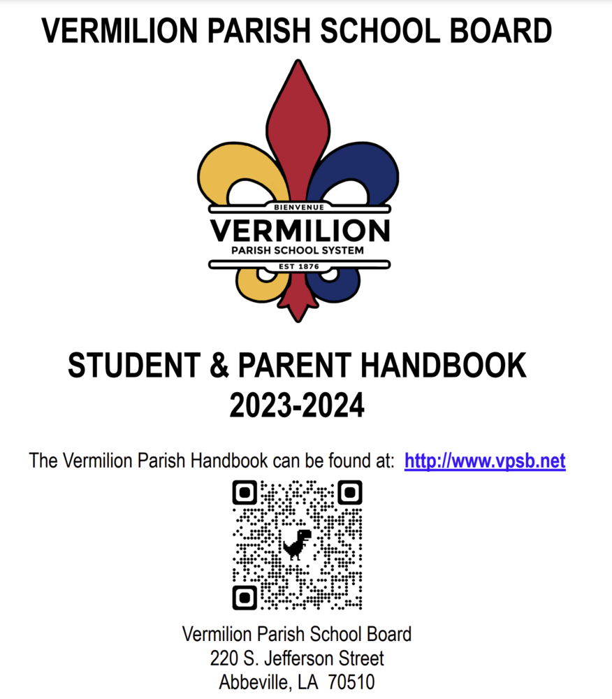 ​VERMILION PARISH SCHOOL BOARD STUDENT & PARENT HANDBOOK 2023-2024
