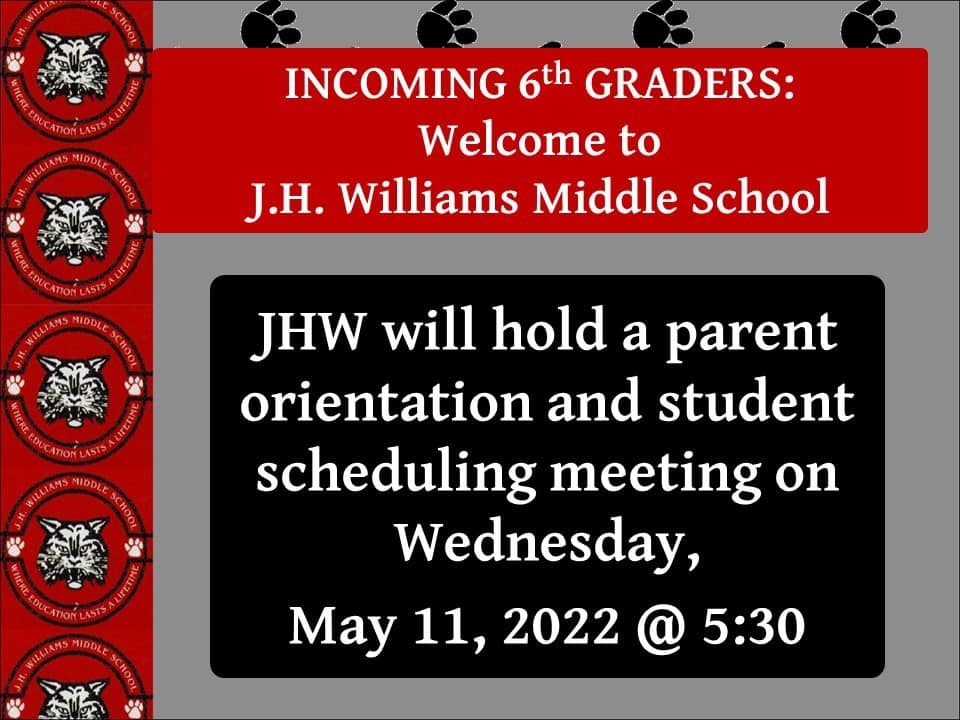For UPCOMING 6th Grade Parents