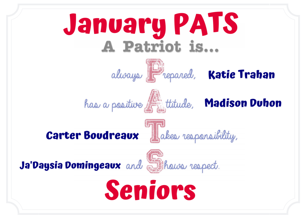 Senior PATS for January
