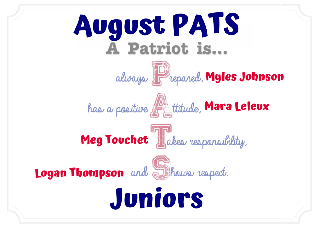 August Junior PATS