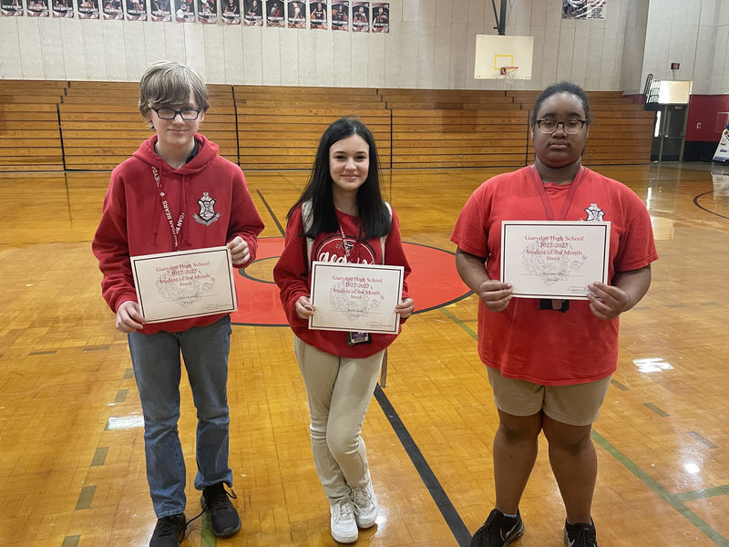 March Students of the Month Announced Gueydan High School