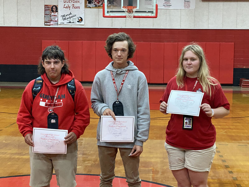 March Students of the Month Announced Gueydan High School